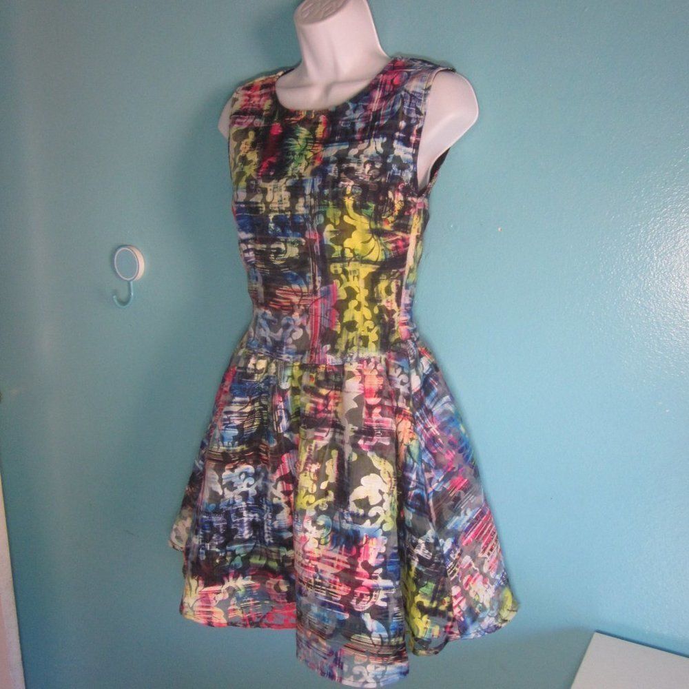 English Rose Womens Dress Size M (US Size XS) Lined Colorful Fit / Flare Mini